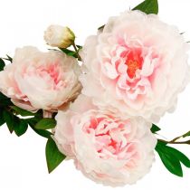Artificial Peony Silk Flower Light Pink, White 135cm