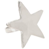 Product Star-shaped napkin holders, silver metal napkin rings, 7cm diameter, 4cm, 4 pieces