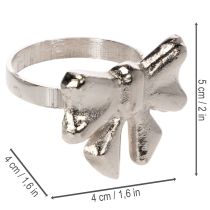 Product Bow napkin ring, metal, shiny silver, 5cm, 4 pieces