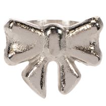 Product Bow napkin ring, metal, shiny silver, 5cm, 4 pieces