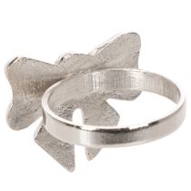 Product Bow napkin ring, metal, shiny silver, 5cm, 4 pieces