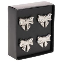 Product Bow napkin ring, metal, shiny silver, 5cm, 4 pieces