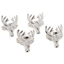 Product Napkin rings silver deer metal napkin holder Ø4cm 4 pcs