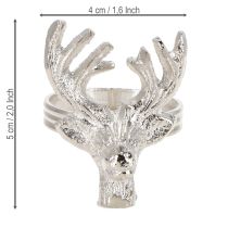 Product Napkin rings silver deer metal napkin holder Ø4cm 4 pcs