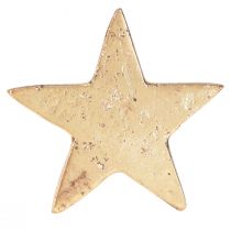 Product Napkin rings star gold antique look metal 6.5cm Ø4cm 4 pcs