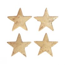 Product Napkin rings star gold antique look metal 6.5cm Ø4cm 4 pcs