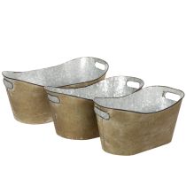 Product Set of plant pots and tubs, copper-colored/white, L32.5cm/36.5cm/41.5cm