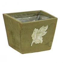 Plant box wood shabby chic wooden box green 11×14.5×14cm