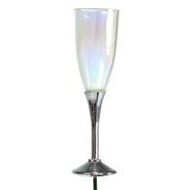 New Year&#39;s Eve decoration champagne glass plug silver 7.5cm L27cm 12pcs