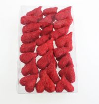 Product Sisal hearts 5-6 cm red 24 pcs