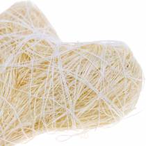 Product Sisal heart cream 5cm 24 pcs