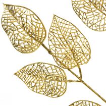 Product Skeleton Leaves Artificial Willow Leaves Gold Branch Deco 63cm