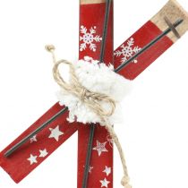 Product Ski pair red to hang Christmas tree 13.7cm x 7cm 3pcs
