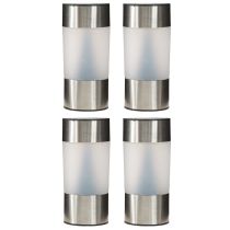 Product Set of 4 LED Solar Garden Stake Lights, Stainless Steel, Warm White, H14cm