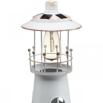 Lighthouse with lighting, solar light, warm white, maritime garden decoration H47cm Ø18cm