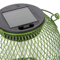 Product Round LED solar lantern, perfect for garden or patio, atmospheric lighting, 12cm