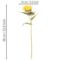 Product Artificial sunflower with realistic leaves and blossoms, 58cm, 3 pieces
