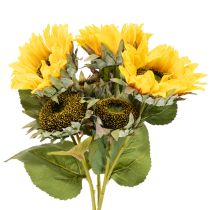 Product Artificial sunflower with realistic leaves and blossoms, 58cm, 3 pieces