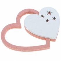 Scattered hearts pink / white 24pcs