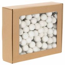 Product Mirrored berry mini glass balls on wire, white, 25mm, 140 pieces