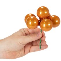 Product Mini Christmas baubles on wire, mirrored berries, colorful, 40mm, 32 pieces