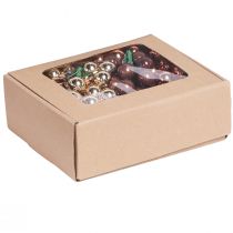 Product Christmas Baubles on wire Gold Brown Apricot Ø20mm 140pcs