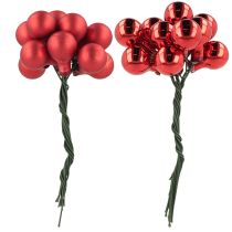Product Mirror Berries Red Matt, Glossy Ø1.5cm 140 pcs