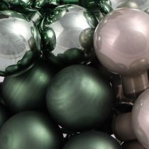 Product Mirror Berries Christmas Green Pearl Grey Ø20mm 140 pcs