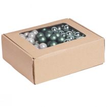 Product Mirror Berries Christmas Green Pearl Grey Ø20mm 140 pcs