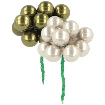 Product Mirror Berries Christmas Baubles Green Silver Ø20mm 140pcs