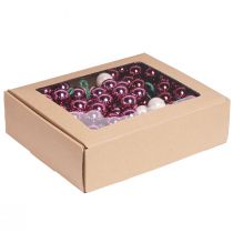 Product Glass mirror berries, Berry Pink Beige, Ø25mm, 140 pieces