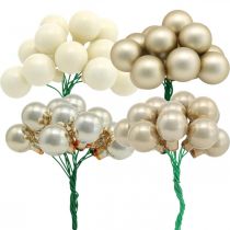 Product Mini Christmas Ball Cream, Beige Mirror Berries Ø20mm 140 pcs