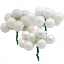 Product Mini Christmas Baubles White Marbled Assorted Mirror Berries Ø25mm 140 pcs