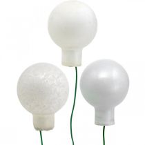 Product Mini Christmas Baubles White Marbled Assorted Mirror Berries Ø25mm 140 pcs