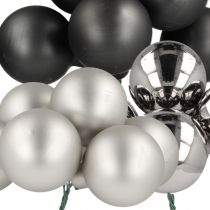 Product Mini Christmas Ball Silver, Anthracite Glass Ø40mm Mix 32 Pcs