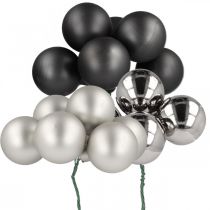 Product Mini Christmas Ball Silver, Anthracite Glass Ø40mm Mix 32 Pcs