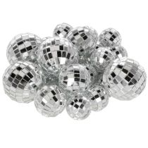 Product Decorative mirror balls, party decoration element, silver, 2-4cm, 50 pieces