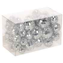 Product Decorative mirror balls, party decoration element, silver, 2-4cm, 50 pieces