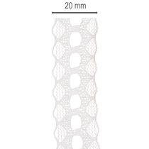 Product Decorative ribbon with lace, cotton, fine border, on a roll, 25mm wide, 10m long