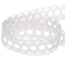 Product Decorative ribbon with lace, cotton, fine border, on a roll, 25mm wide, 10m long