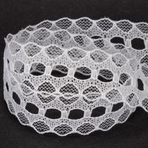 Product Decorative ribbon with lace, cotton, fine border, on a roll, 25mm wide, 10m long