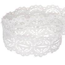 Product Decorative cotton ribbon with lace pattern on a roll for DIY and decoration, 25mm wide, 10m long