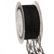 Product Lace Ribbon Vintage Black Mourning Ribbon Lace 40mm 20m