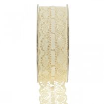 Lace ribbon lace border deco ribbon lace cream 25mm 15m