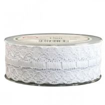 Product Lace ribbon lace border deco ribbon lace white 25mm 15m
