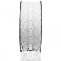 Product Lace ribbon lace border deco ribbon lace white 25mm 15m