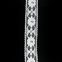 Lace ribbon white, wedding decoration, decorative ribbon flower pattern W25mm L15m