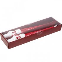 Product Tapered snowman candle Christmas red 26cm 2pcs