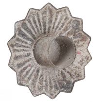 Product Taper candle holder for sticking antique grey 7×8.5cm 4pcs