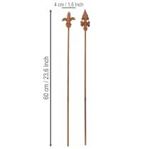 Product Garden stake rustic decoration lily lance in antique design for outdoor use 60cm 2pcs